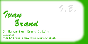 ivan brand business card